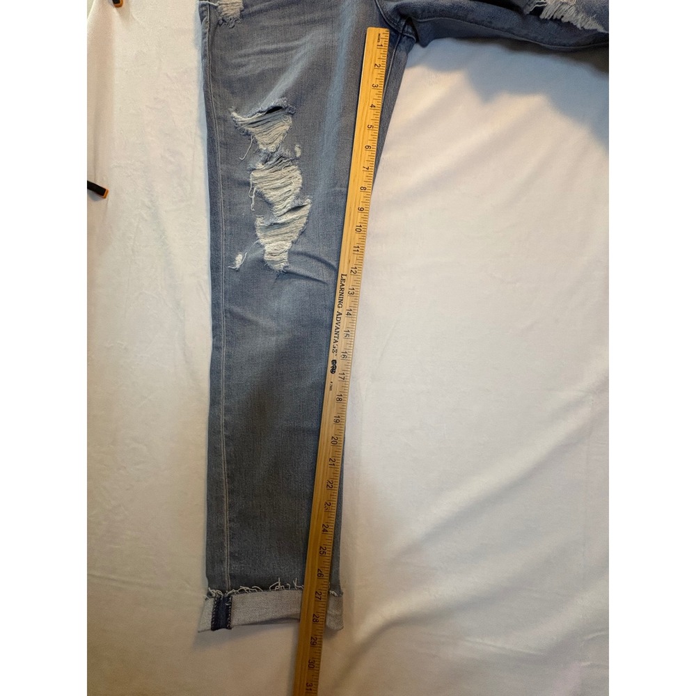 Hudson Jeans Women 28 Blue Riley Mid-Rise Straight Crop Distressed Denim NWT - Picture 7 of 8